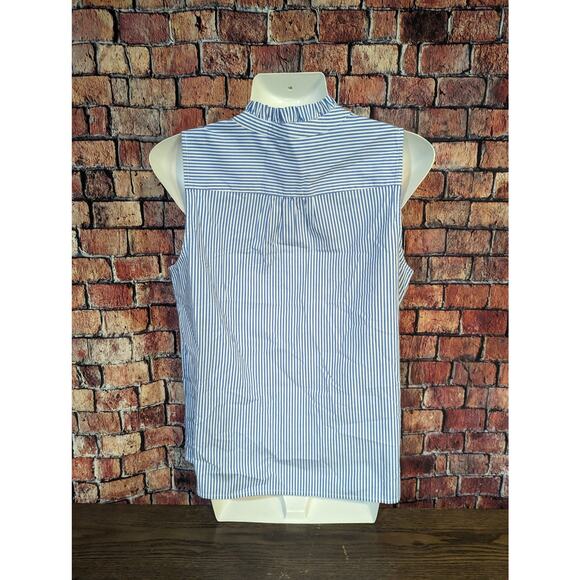 NWT J. Crew Button-ruffleneck Sleeveless top Size XS - Picture 2 of 7